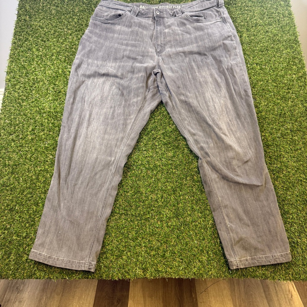 Duluth Trading Co Ballroom Double Flex Jeans Mens Gray Relaxed Fit Work Pants